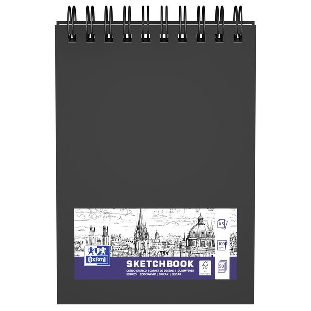 Oxford -  Schetsboek  a5 50 vel spiraal | 5 stuks