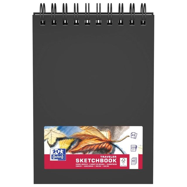 Oxford - Carnet de croquis Mix Media A5 40 feuilles spirale 225 grammes