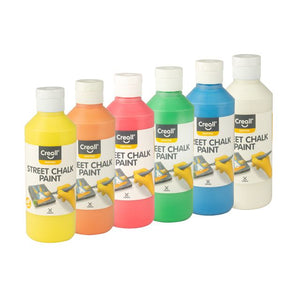 Creall -  Stoepkrijtverf  chalk paint 6 kleuren 250ml