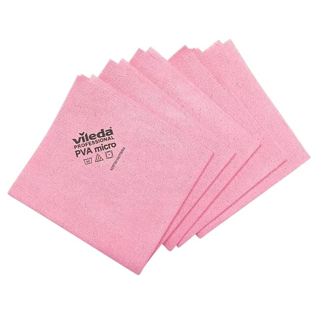 Vileda - Chiffons en microfibre Pro rouge 5 pièces