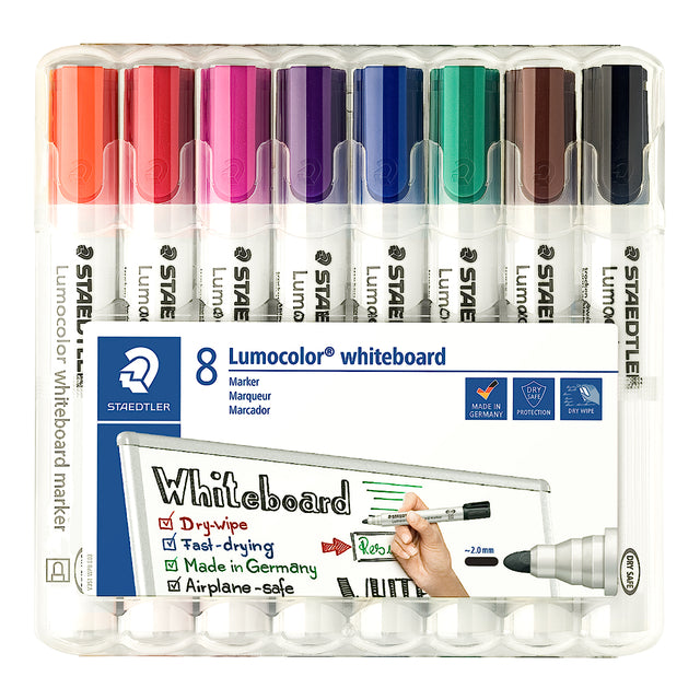 Staedtler -  Whiteboardmarker Lumocolor 351 set à 8 stuks assorti | 5 stuks