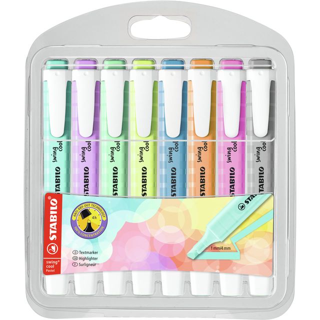 Stabilo - Surligneur Swing cool 275/8 pastel assorti étui de 8 pièces