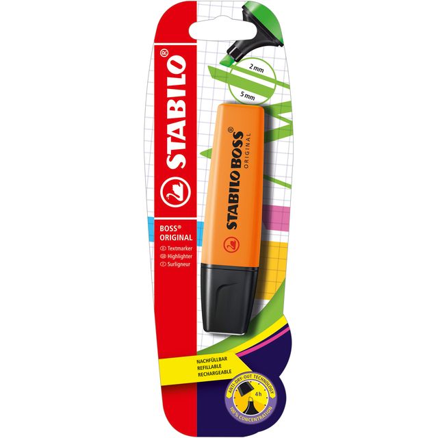Stabilo - Surligneur BOSS Original B-10141 orange blister de 1 pièce | 10 pièces