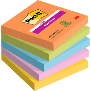 Post-it - Bloc mémo 654 super collant 76x76mm boost | 12 pièces