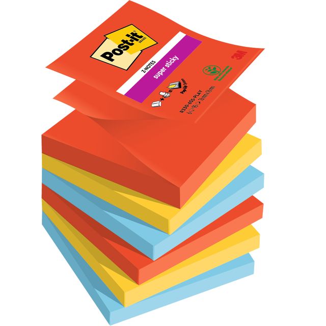 Post-it -  Memoblok  z-notes r330 super sticky play | 12 stuks