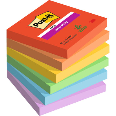 Post-it -  Memoblok  654 super sticky 76x76mm playful | 12 stuks