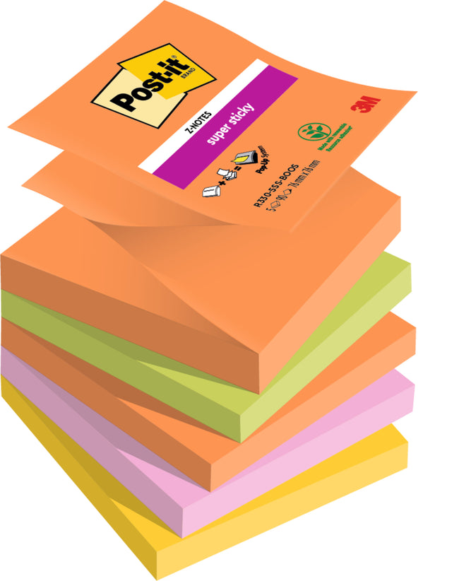 Post-it - Bloc-notes z-notes r330 super sticky boost | 12 pièces