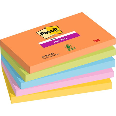 Post-it - Bloc mémo 655 super collant 76x127mm boost | 12 pièces