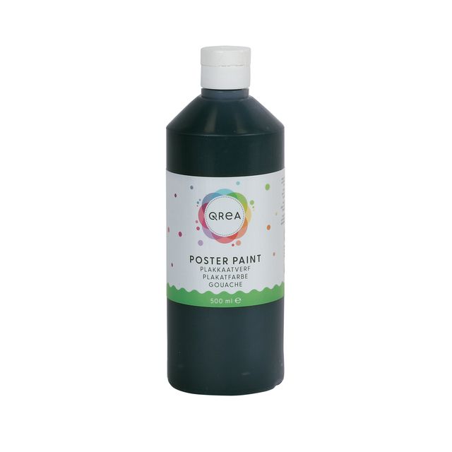 Qrea - Posterfarbe Schwarz 500ml | 6 Stück