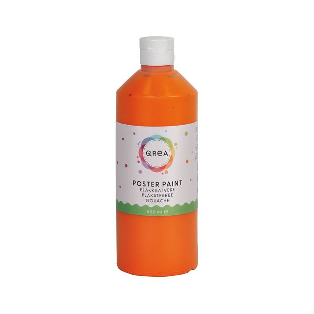 Qrea - Plakkaatverf oranje 500ml | 6 stuks