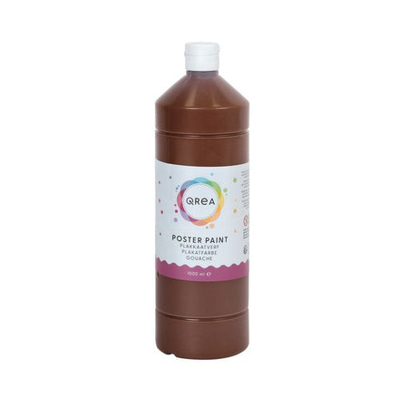 Qrea - Peinture pour affiches marron foncé 1000ml | 6 pièces