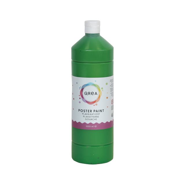 Qrea - Plakkaatverf middengroen 1000ml | 6 stuks