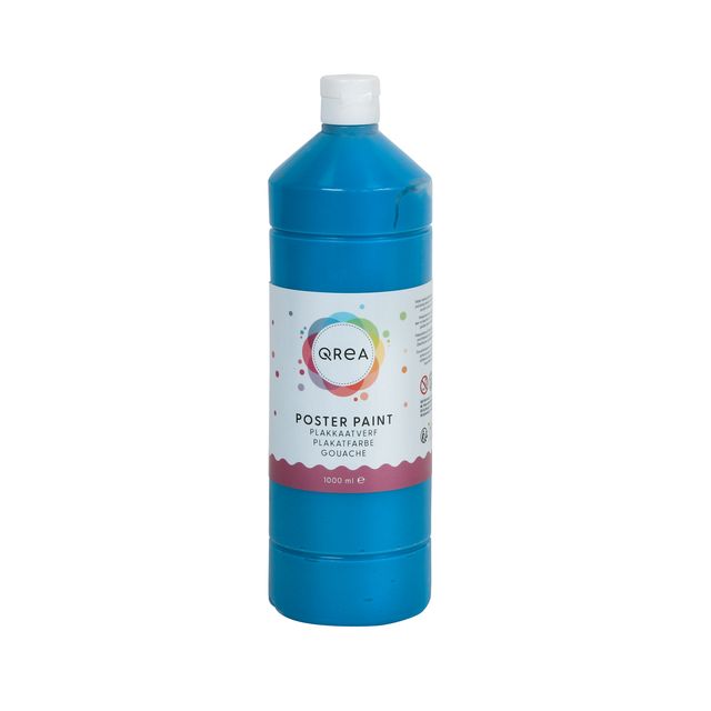 Qrea -  Plakkaatverf blauw 1000ml | 6 stuks
