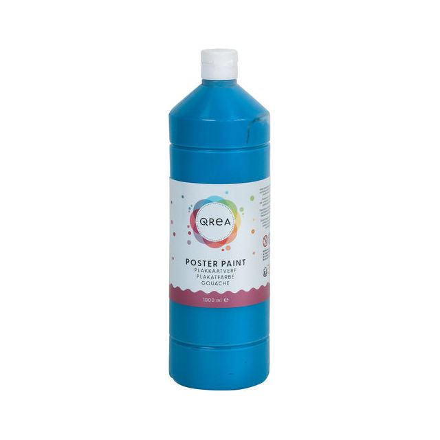 Qrea - Plakkaatverf blauw 1000ml | 6 stuks