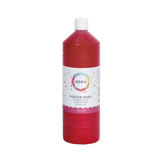 Qrea - Plakkaatverf rood 1000ml | 6 stuks