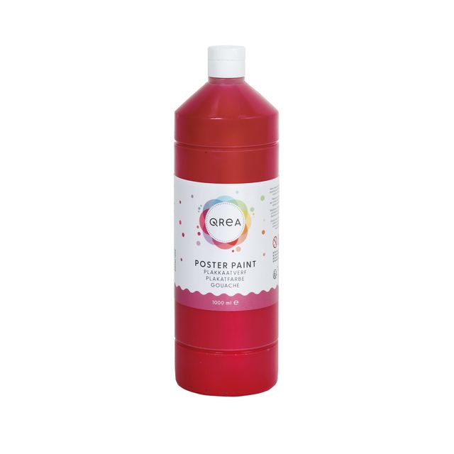 Qrea - Peinture pour affiches rouge 1000ml | 6 pièces