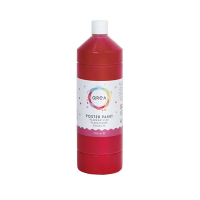 Qrea - Peinture pour affiches rouge 1000ml | 6 pièces