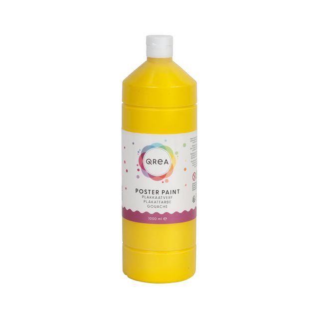 Qrea - Plakkaatverf geel 1000ml | 6 stuks