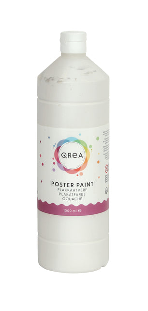Qrea -  Plakkaatverf wit 1000ml | 6 stuks