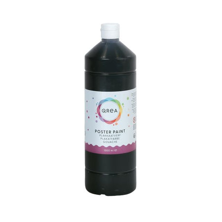 Qrea - Peinture pour affiches noir 1000ml | 6 pièces