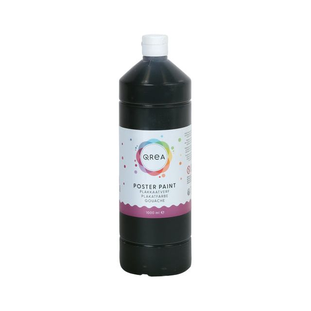 Qrea - Plakkaatverf zwart 1000ml