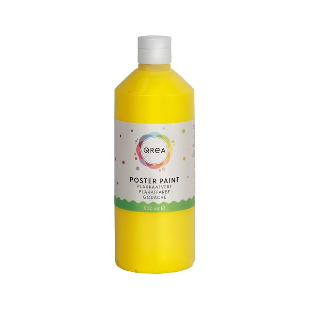 Qrea - Plakkaatverf geel 500ml | 6 stuks