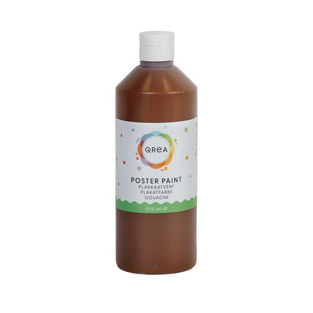 Qrea - Peinture pour affiches marron foncé 500ml | 6 pièces