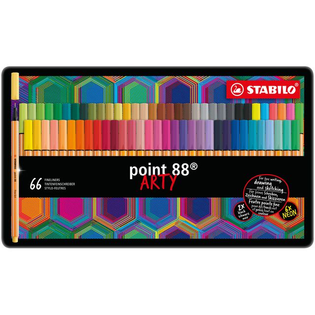 Stabilo -  Fineliner point 88/66 Arty fijn assorti blik à 66 stuks