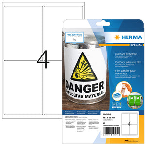 HERMA - Etikett 9534 99,1x139mm wetterfest weiß 40 Stück
