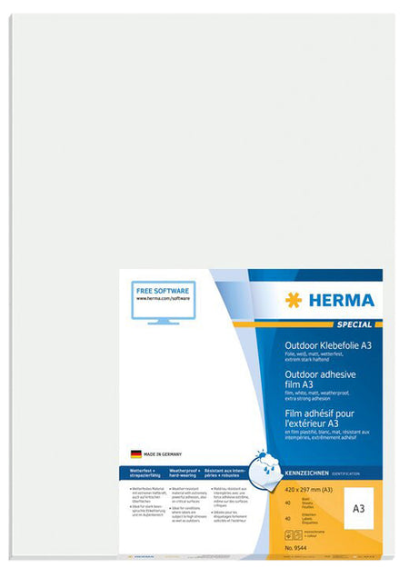 HERMA -  Etiket  9544 a3 297x420mm weervast folie wt