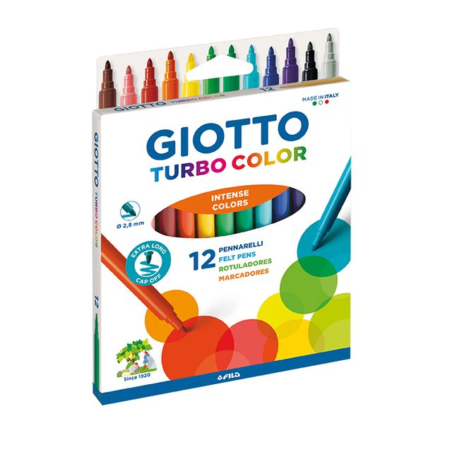 Giotto -  Viltstift  turbo color 12 kleuren