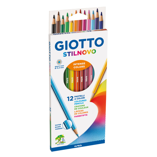 Giotto - Crayon de couleur Stilnovo lot de 12 couleurs | 10 pièces