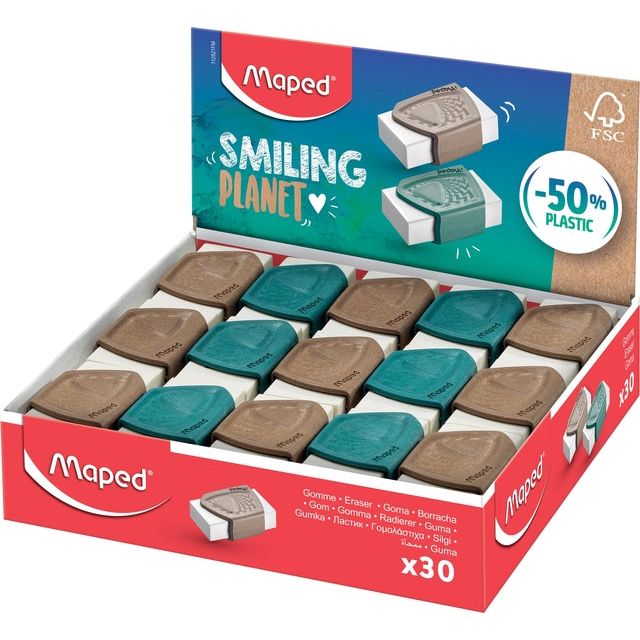 Maped - Gum de planète souriante, affichage de 30 pièces