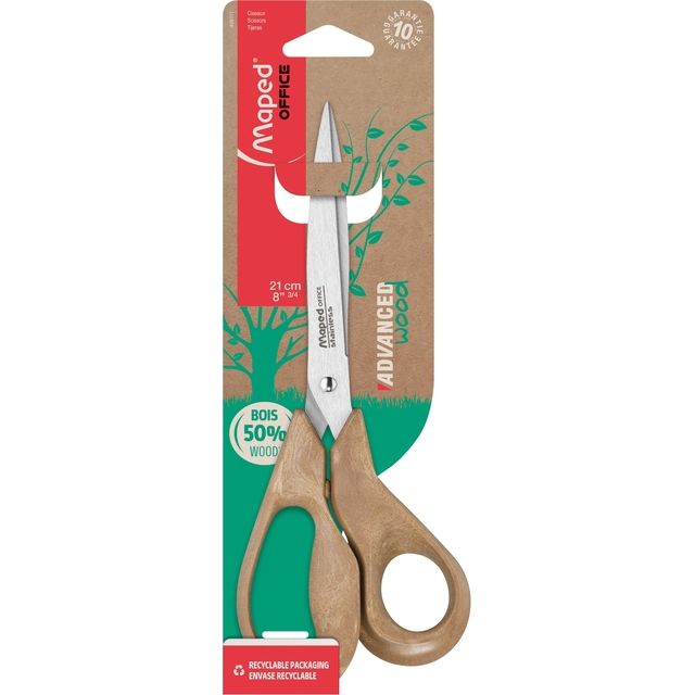 Maped -  Schaar  office advanced wood 21cm bruin