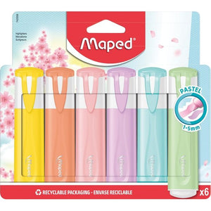 Maped -  Markeerstift  set à 6 pastel kleuren