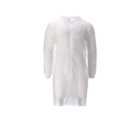 CMT - Veste visiteur XL boutons-pression non tissés longueur 104cm PP blanc 100 pièces