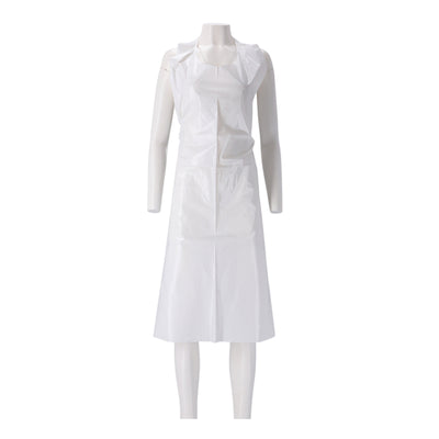 CMT - Tablier 125x80cm 25mu rugueux sur rouleau PE blanc 100 pièces