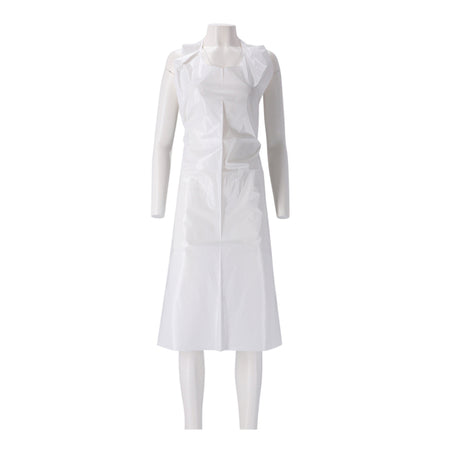 CMT - Tablier 125x80cm 25mu rugueux sur rouleau PE blanc 100 pièces