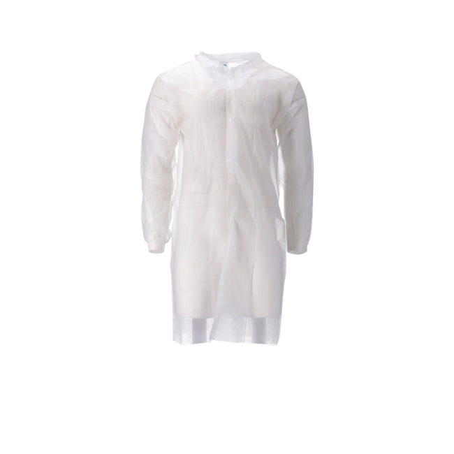 CMT - Besucherjacke M Vlies Druckknöpfe 104cm lang PP weiß 100 Stück