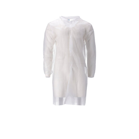 CMT - Veste visiteur L boutons-pression non tissés longueur 104cm PP blanc 100 pièces