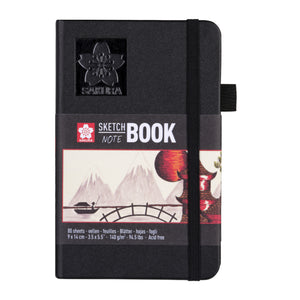 Sakura -  Schetsboek 80 witte vellen 90x140mm zwart