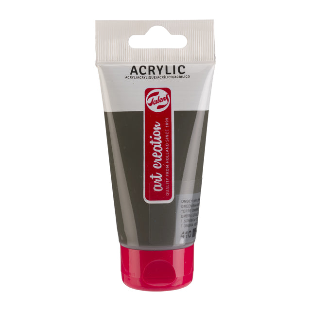 Talens Art Creation -  Acrylverf tac 410 omber groenachtig tube 75ml | 3 stuks
