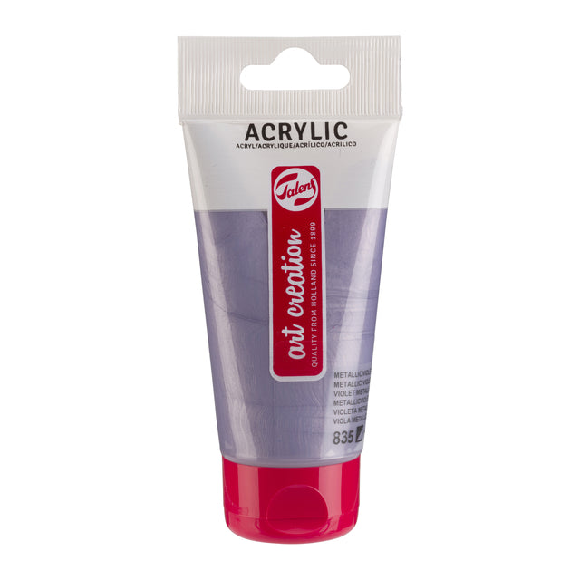 Talens Art Creation -  Acrylverf tac 835 metallicviolet tube 75ml | 3 stuks