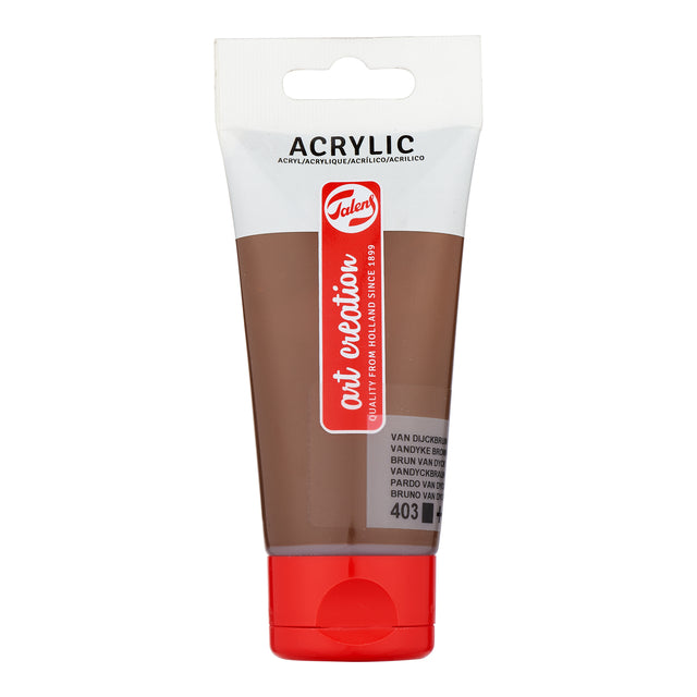 Talens Art Creation - Peinture acrylique Art Creation 403 marron van dijck tube de 75ml | 3 pièces