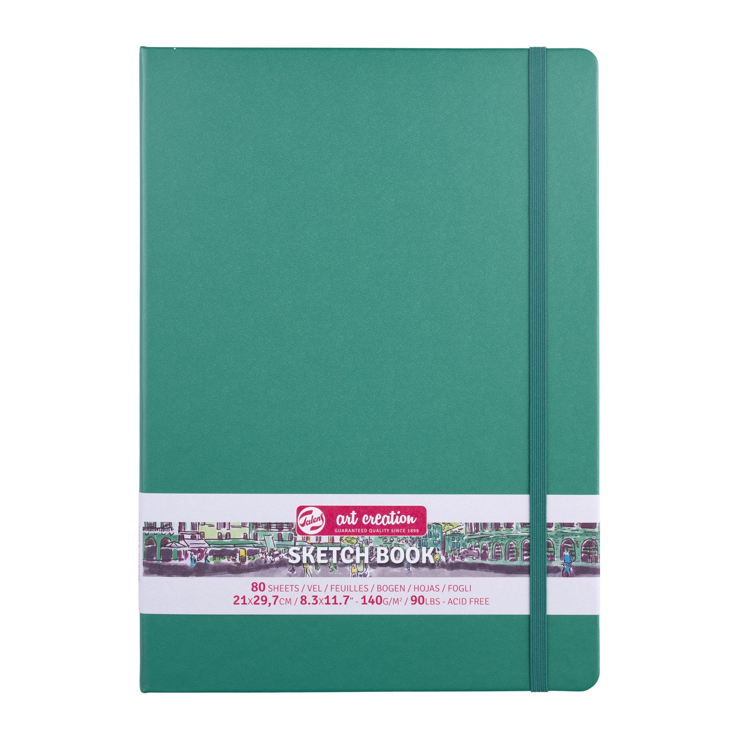 Talens Art Creation - Carnet de croquis Art Creation 80 feuilles blanches 140gr 210x297mm vert forêt
