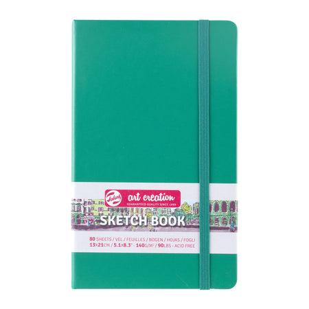 Talens Art Creation - Carnet de croquis Art Creation 80 feuilles blanches 140gr 130x210mm vert forêt | 5 pièces