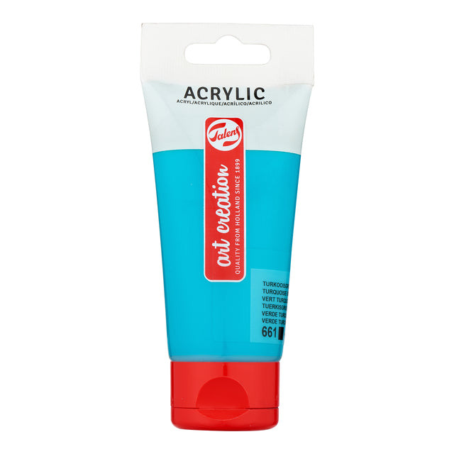 Talens Art Creation - Peinture acrylique Art Creation 661 vert turquoise tube de 75ml | 3 pièces