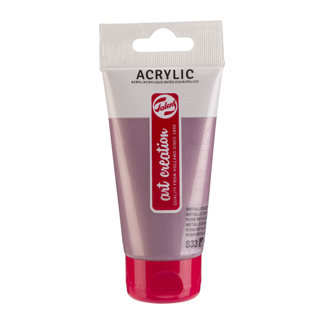 Talens Art Creation – Acrylfarbe Art Creation 833 Metallic-Rosa, Tube mit 75 ml | 3 Stück