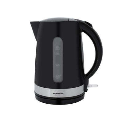 Inventum - Bouilloire 1,7 litre noire avec acier inoxydable