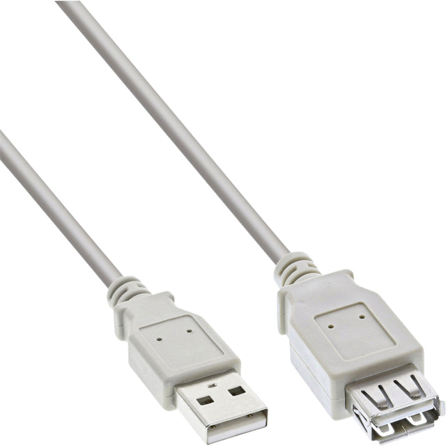 InLine -  Kabel  verlengkabel USB-A 2.0 M-V 3 meter grijs